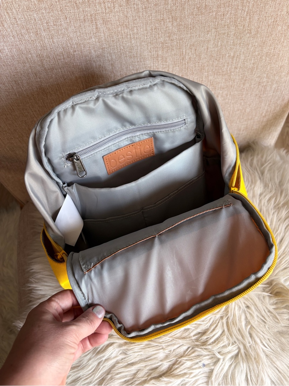 Hot Style Yellow Canvas Mini Backpack - Picture 4 of 5